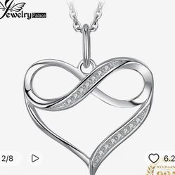 925 Sterling Silver Heart Pendant With Infinity Symbol [PEN09]