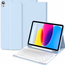 💙 Sky Blue iPad Keyboard Case | iPad 10th/11th Gen | Bluetooth