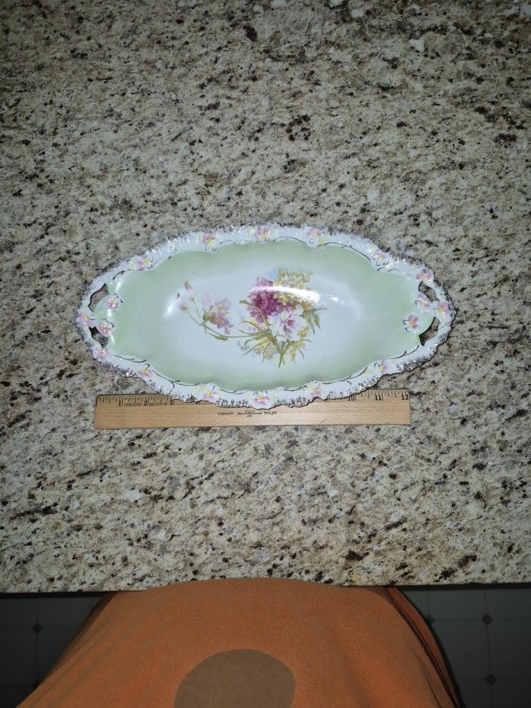 Vintage Porcelain Relish Dish, 13.75"