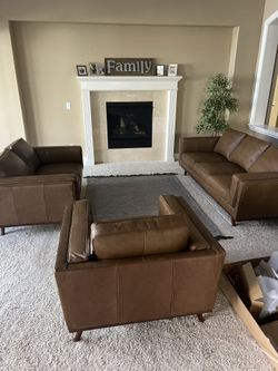 Three Piece Leather Couch Set