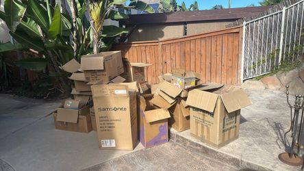 Lot of Used Cardboard Moving Boxes