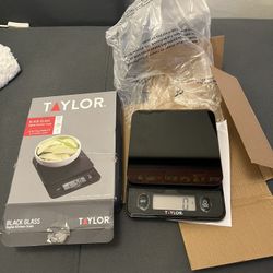 Taylor Black Glass Digital Kitchen Scale (New)  