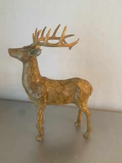 Rustic Wood Standing Deer Figurine