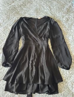 Black Long Sleeve Mini Dress