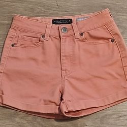 Aeropostale High-Waisted Color Wash Midi Shorts Size 00