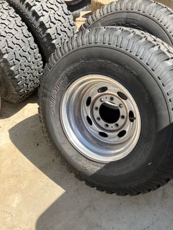 4-16.5 aluminum wheels with bfg tires