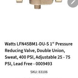  1 "Water Pressure Reducing Valves