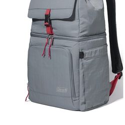 Coleman Now 18-Can Soft Soft-Sided 31.86 qt Backpack Cooler, Gray and Red