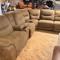 Delivery Available Brown 6pc Recliner Sectional Sofa Couch