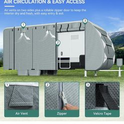 YITAHOME 30-33FT Upgraded Class A RV Cover Super Thick Waterproof Windproof Anti-UV Rip-Stop Motorhome Covers 4 Tire Covers
