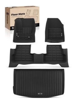 Floor Mats & Cargo Liners for Lincoln MKC 2015-2016 TPE All Weather Car Mats, Anti-Slip & Custom Fit Floor Liners| 1st & 2nd Row & Trunk Mat, Black, S