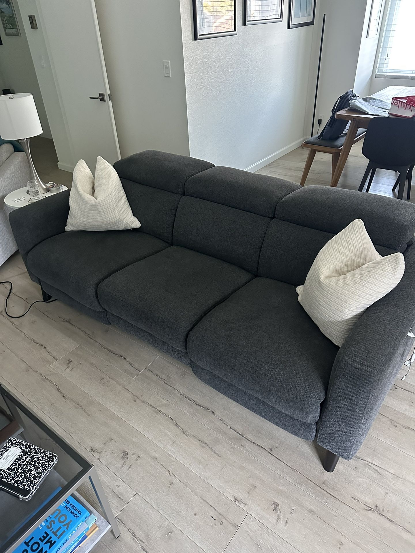 Charcoal Power Recliner With USB 