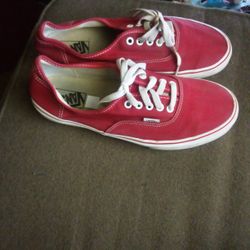 Classic Red Vans Shoes Men's 10.5