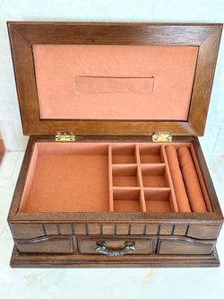 Vintage Wood Jewelry Box - 1989