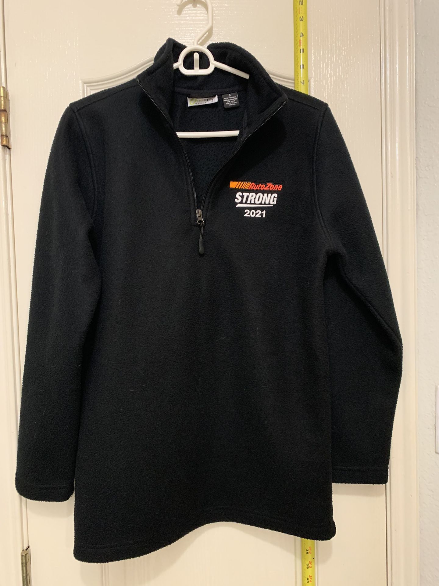 AutoZone 2021 Strong Logo Men's Small 1/4 Zip Black Fleece Henley Workwear for Sale in Laredo, TX