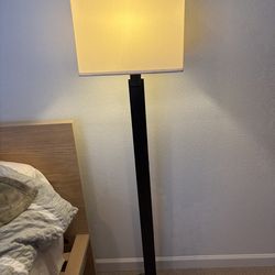 Two Antiqued Metal Standing Lamps