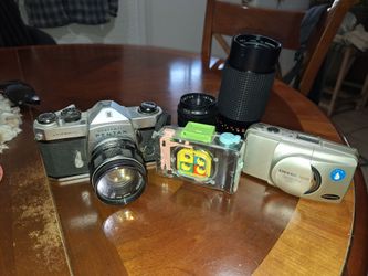 Pentax Spotmatic Olympus Stylus 115 Film Cameras