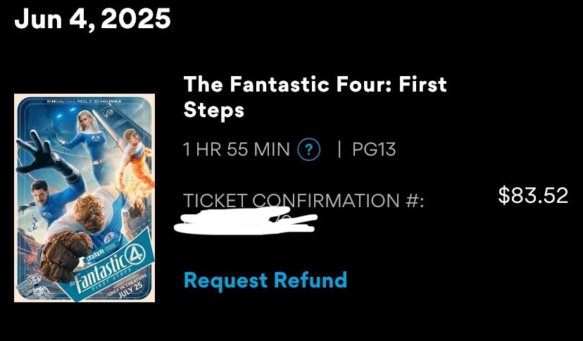 Fantastic 4 IMAX 4 Movie Tickets