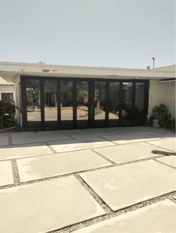 Overstock - Aluminum Bi Folding Doors 120 in. x 96 in. ( Wx H ). 4 Panels.