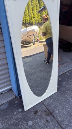4 foot and a half mirror with wood frame
