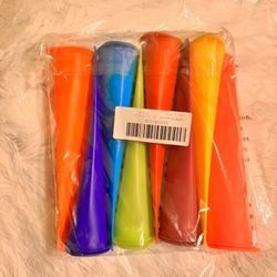 Silicone Ice Pop Molds, BPA Free Popsicle Molds with Attached Lids, Reusable DIY Popsicle Molds for Kids,Set of 6 (Pure color)