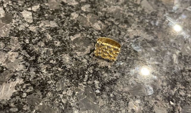10K Solid Gold Square Nugget Ring