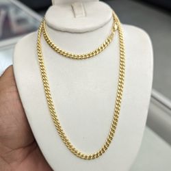 10kt Real Gold Miami Cuban Chain 3.6mm 20 Inch 