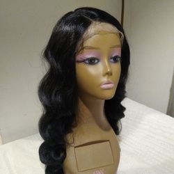 Human Hair Blend Lace Front Wig 