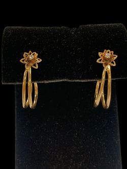 1" gold earrings #33369