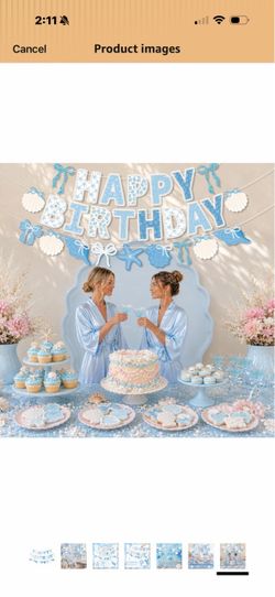 Ocean Theme Happy Birthday Banner Decoration