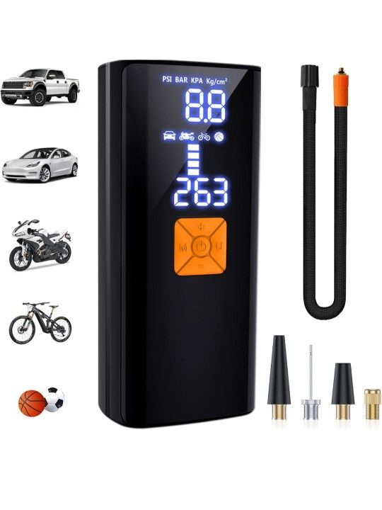 Tire Inflator Portable Air Compressor,Tire Inflators Portable Cordless Air Pump with Gauge for Car tires 20000mAh and 150PSI Digital LCD for Car,Motor