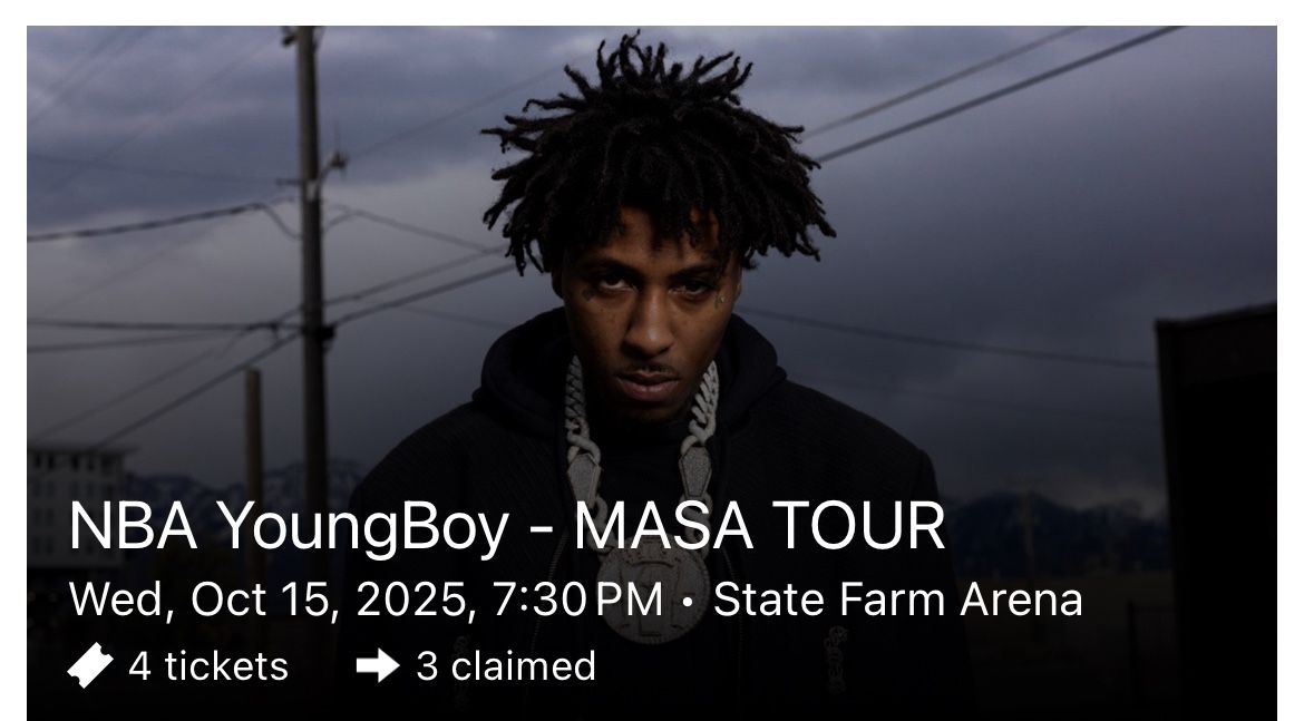 2 Concert Tickets- NBA Young Boy