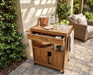 🛒✨ VINTAGE ROLLING KITCHEN BAR CART / MICROWAVE STAND 🥰 FUNCTIONAL & FULL OF STORAGE! ✨🛒