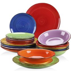 vancasso, Series Bonita, 18-Piece Stoneware Dinnerware Set, Muticolour Dinner Set, Service for 6