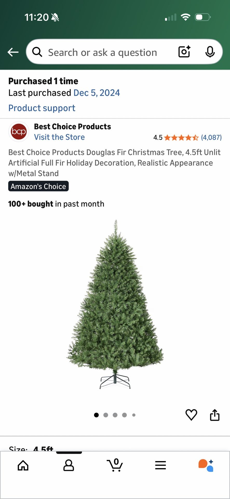4.5 artificial christmas tree