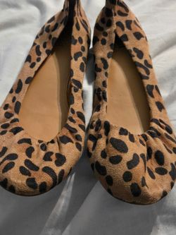 Leopard Ana suade like womens size 9 1/2