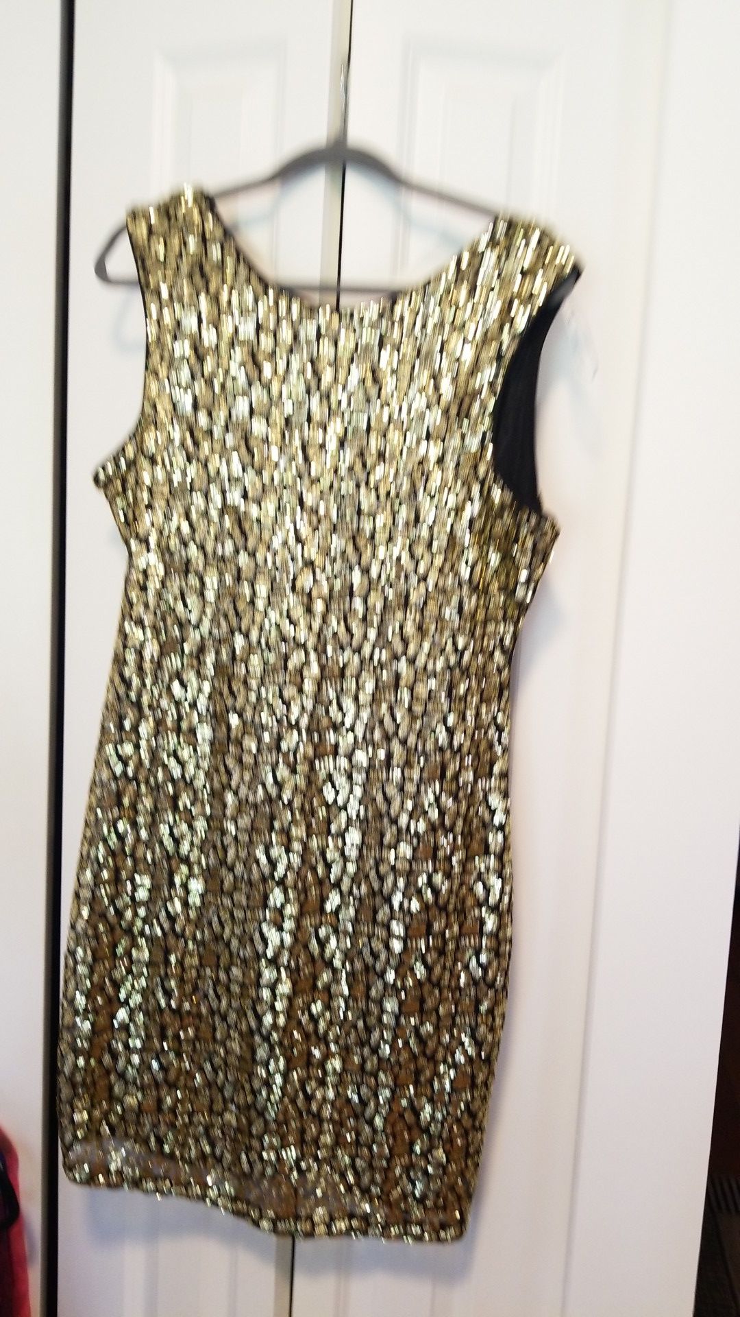 GUESS gold sequin leopard dress