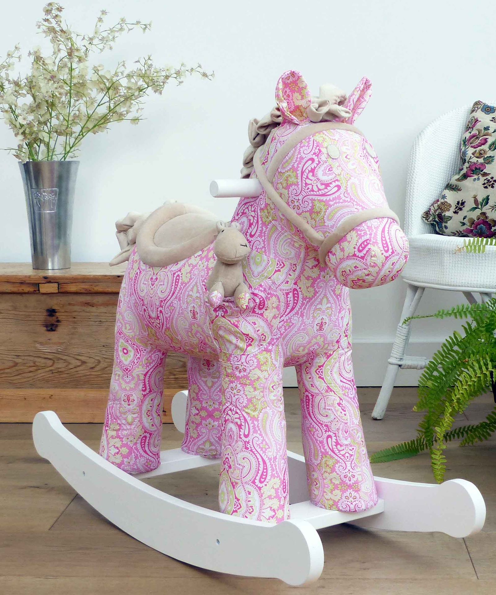 Paisley Pink  Wooden Horse