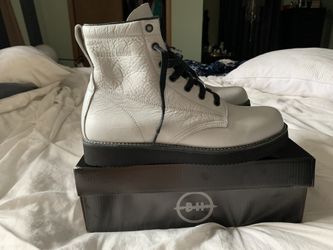 Broken Homme James White Leather Combat Boot 11.5