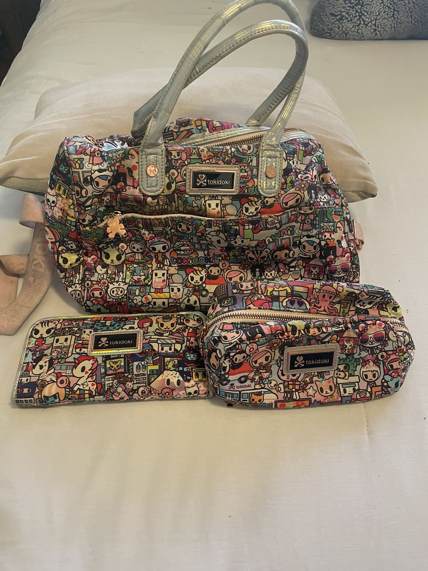 Tokidoki Used Purse Wallet And Makeup Bag