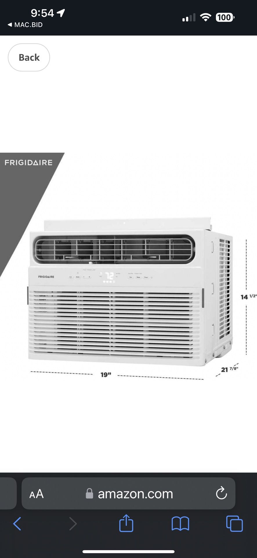 Frigidaire 10,000 BTU Smart Window AC & Dehumidifier
