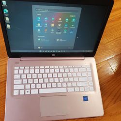 Windows 11 Pink HP 14 Inch Laptop Intel Quad Core 8 GB RAM Webcam Wi-Fi & Bluetooth Wireless USB C Thunderbolt Port 8 Hour Battery 