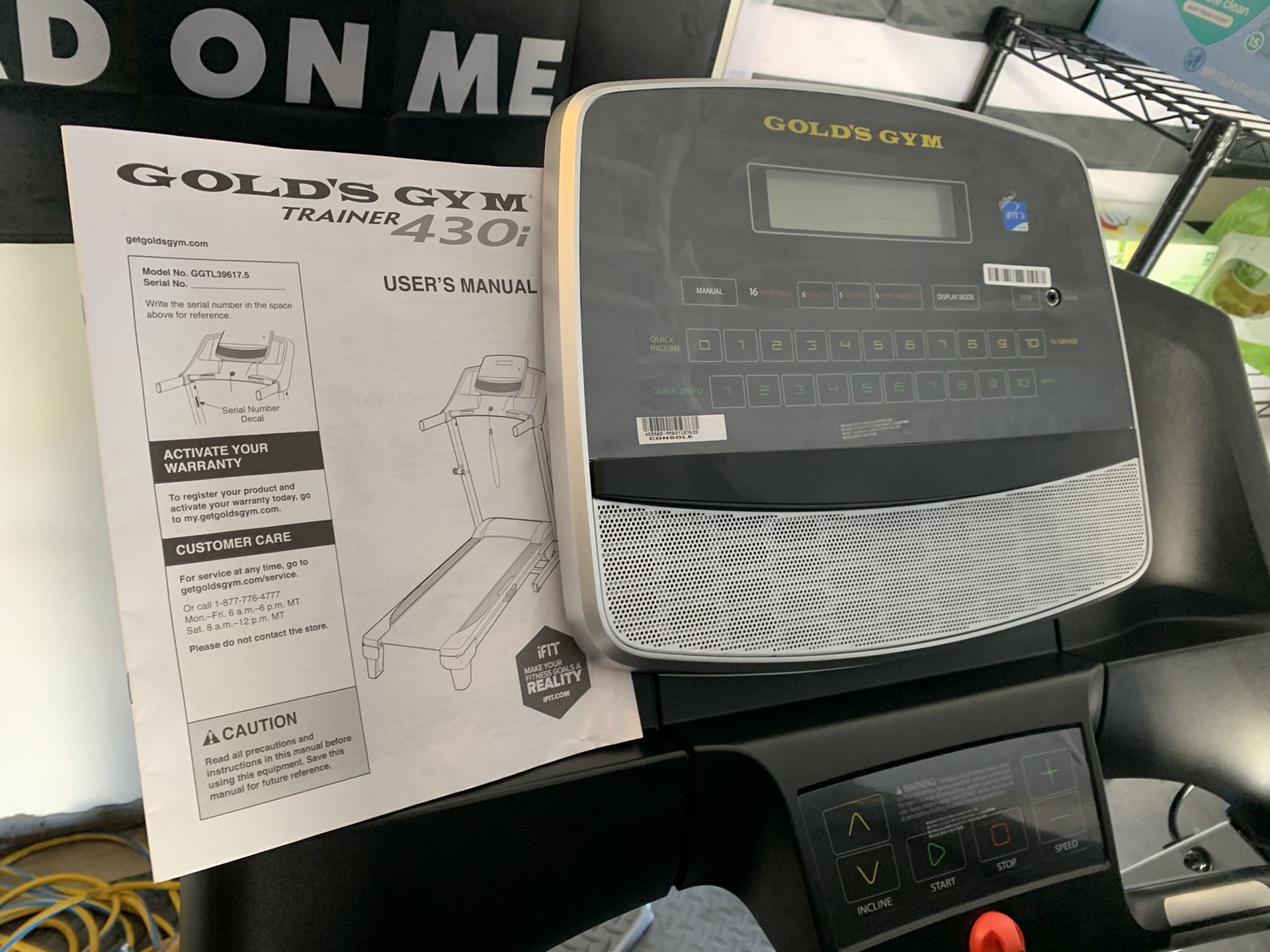 Gold's gym best sale 430i treadmill manual