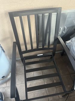 3-Metal Patio Chairs With Cushion 