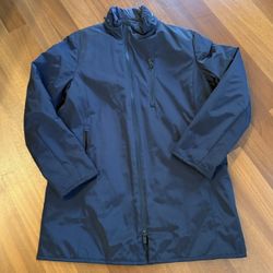Abercrombie & Fitch Men’s Winter Hooded Parka Jacket, Navy, L Very gently pre loved - excellent condition.  Ski  Snow Flap Snap hip & chest Pockets Wa