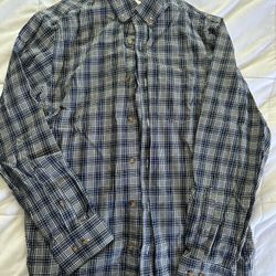 Men’s Plaid Button Up Collared Long Sleeve Shirt. Medium. Croft & Barrow. $7