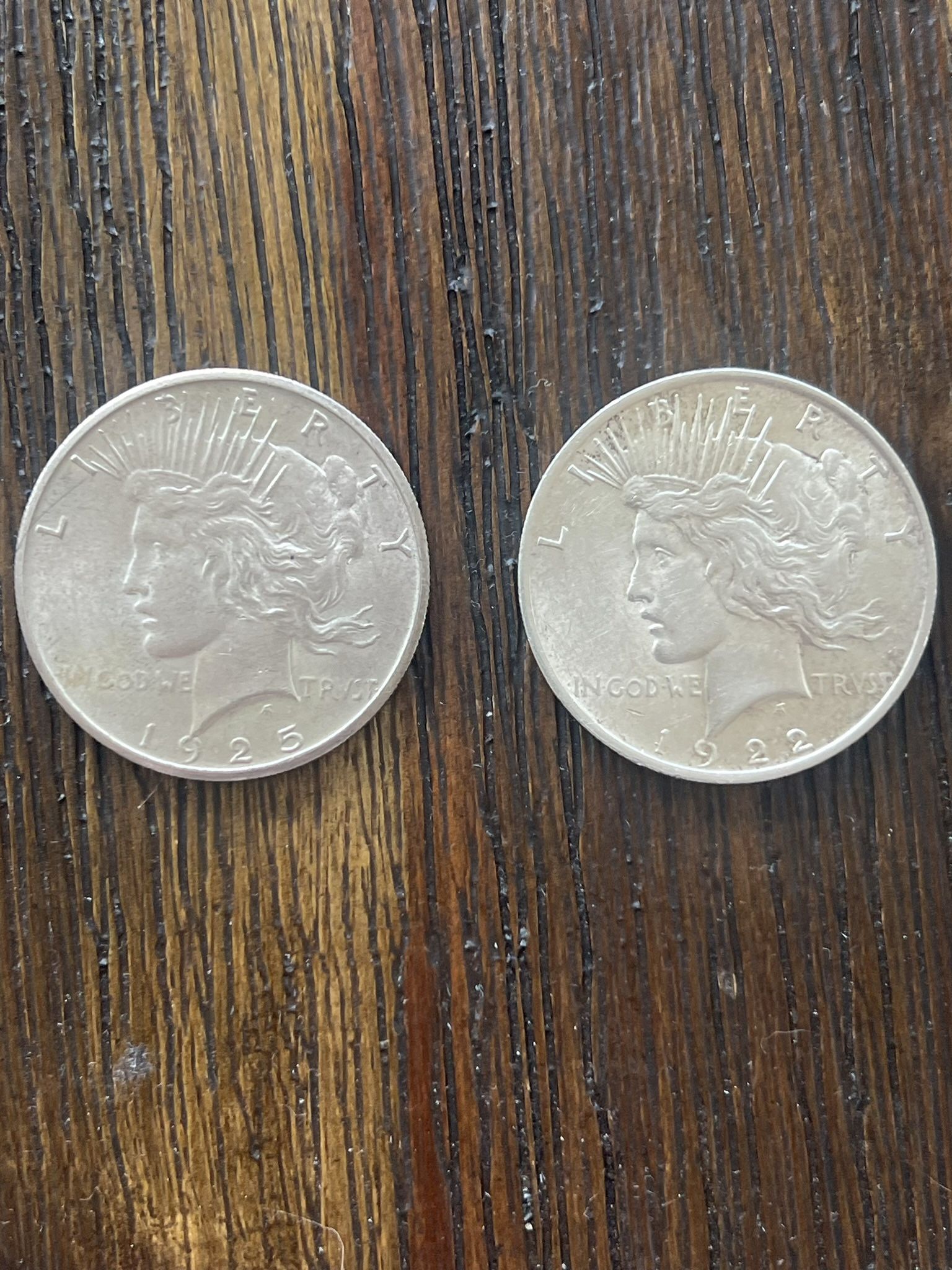 1922 & 1925 Peace Dollars 