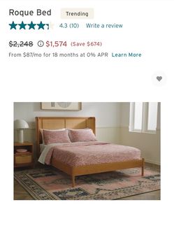 JOYBIRD Queen bed in honey oak color