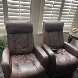 Swivel Rocking Reclining power Leather Chairs