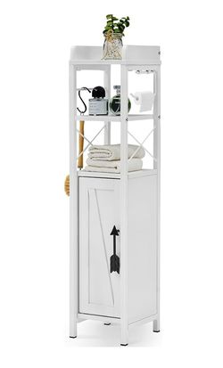 Narrow bathroom Cabinet - WHITE